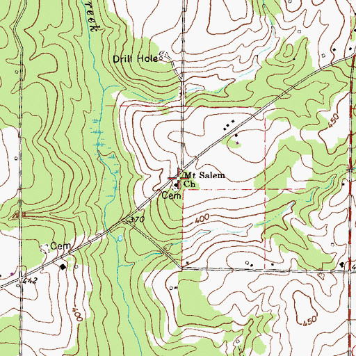 Topographic Map of Mount Salem School (historical), GA