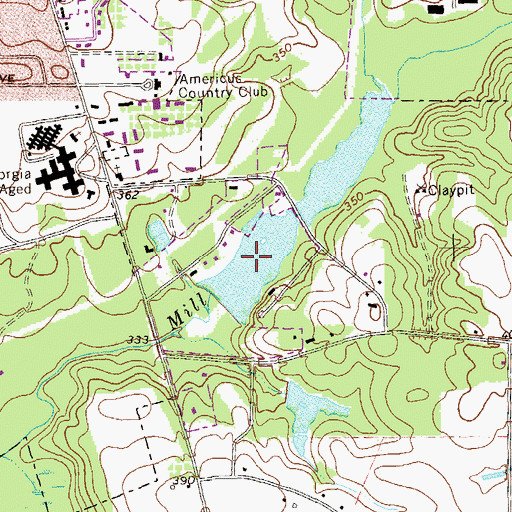 Topographic Map of Murphys Mill Pond, GA