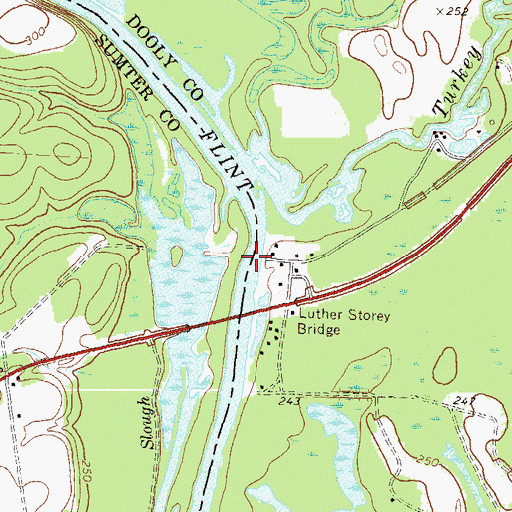 Topographic Map of Murrys Ferry (historical), GA