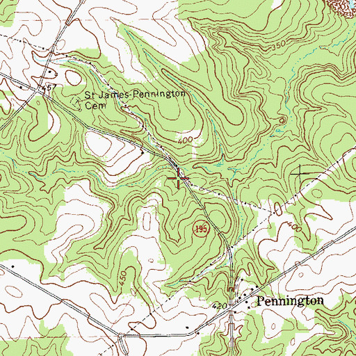 Topographic Map of Pennyton School (historical), GA