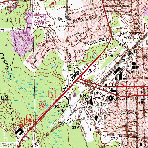 Topographic Map of Perlis Plaza Shopping Center, GA