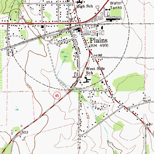 Topographic Map of Rosenwald School (historical), GA