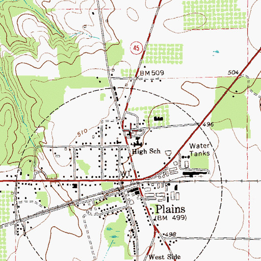 Topographic Map of Saint Andrews Lutheran Church, GA
