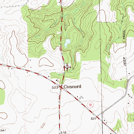 Topographic Map of Saint Luke Church, GA