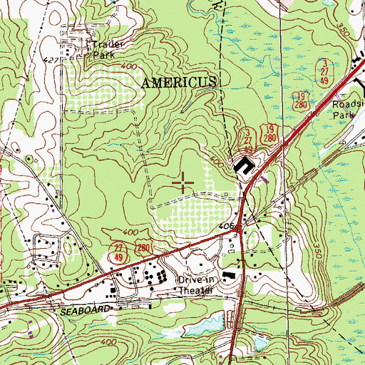 Topographic Map of Phoebe Sumter Medical Center, GA