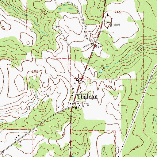 Topographic Map of Thalean School (historical), GA