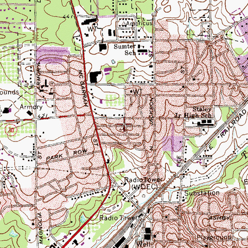 Topographic Map of Triedstone Baptist Church, GA