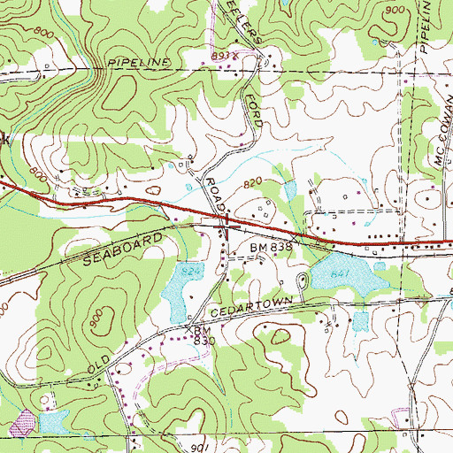 Topographic Map of Brewers (historical), GA