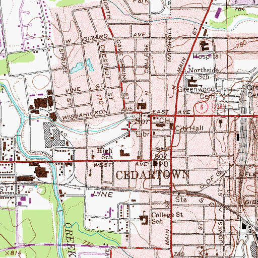 Topographic Map of Cedar Springs Baptist Church (historical), GA