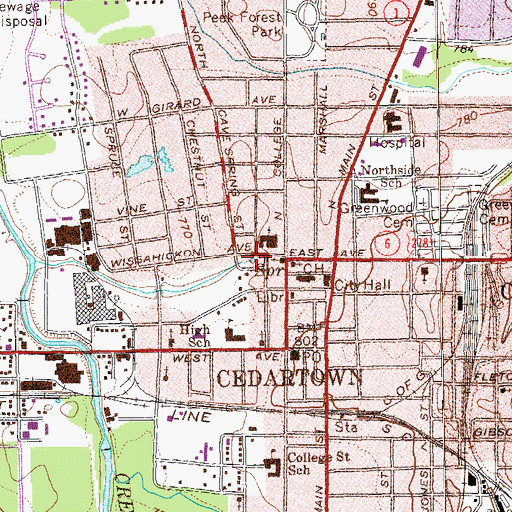 Topographic Map of Cedartown Spring, GA