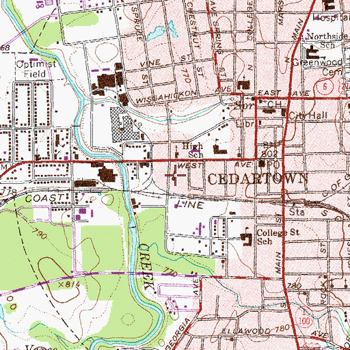 Topographic Map of Congregational Holiness Church, GA