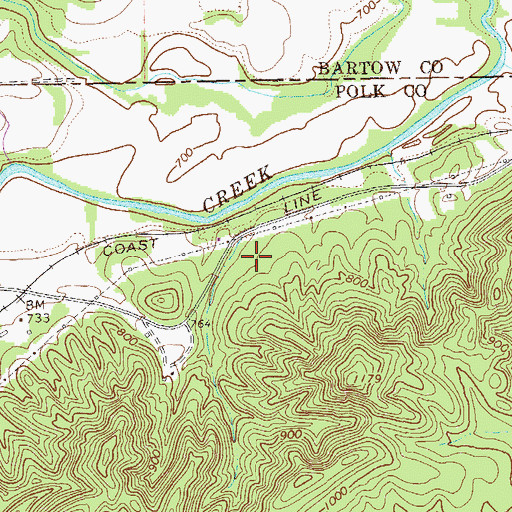 Topographic Map of Deaton Mine, GA