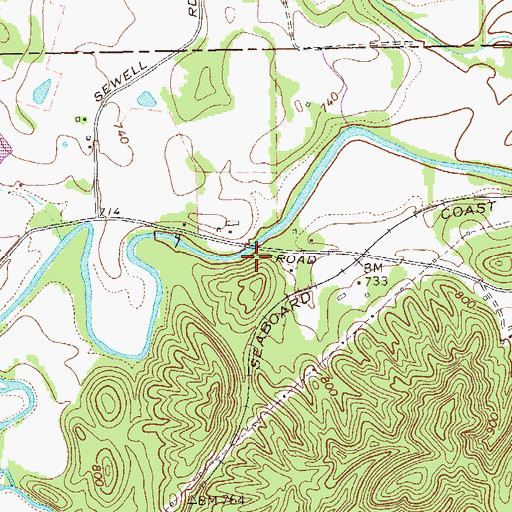 Topographic Map of Deaton Spring, GA