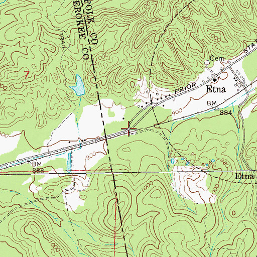 Topographic Map of Fearing (historical), GA