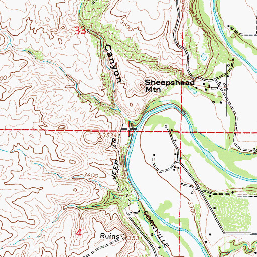 Topographic Map of Sheepshead Canyon, AZ