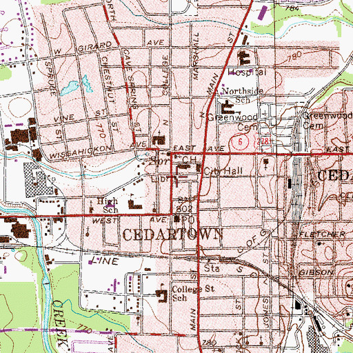 Topographic Map of Hawkes Library, GA