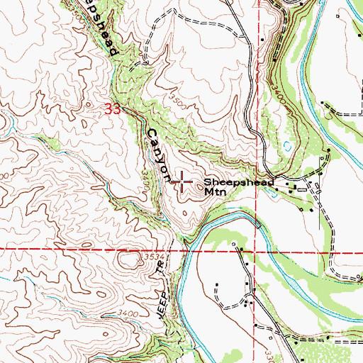 Topographic Map of Sheepshead Mountain, AZ