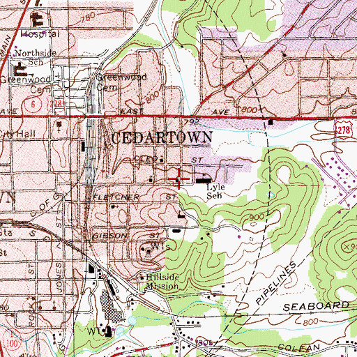 Topographic Map of Holiness Church, GA