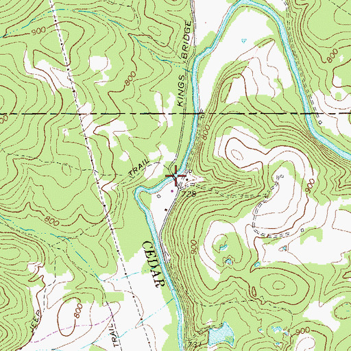 Topographic Map of Kings Bridge, GA