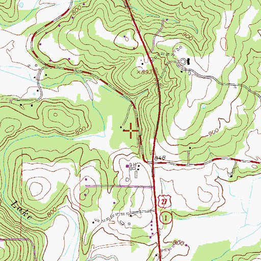 Topographic Map of Locke Spring, GA