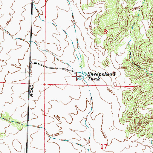 Topographic Map of Sheepshead Tank, AZ