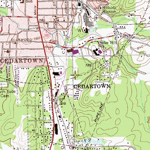 Topographic Map of Philpott Spring, GA
