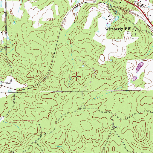 Topographic Map of Polk County, GA