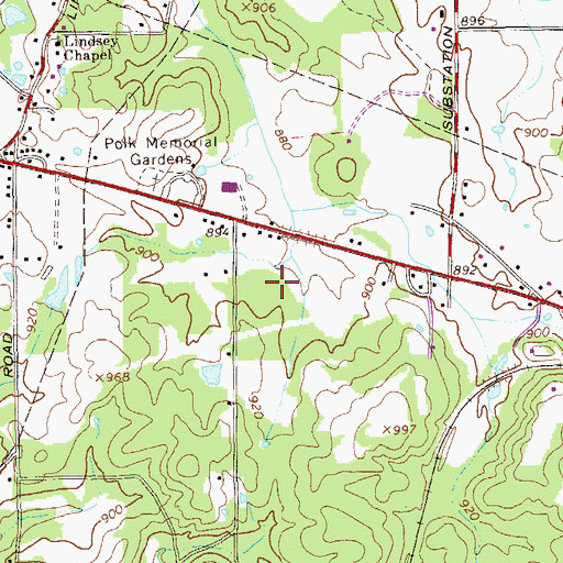 Topographic Map of Polk Medical Center, GA
