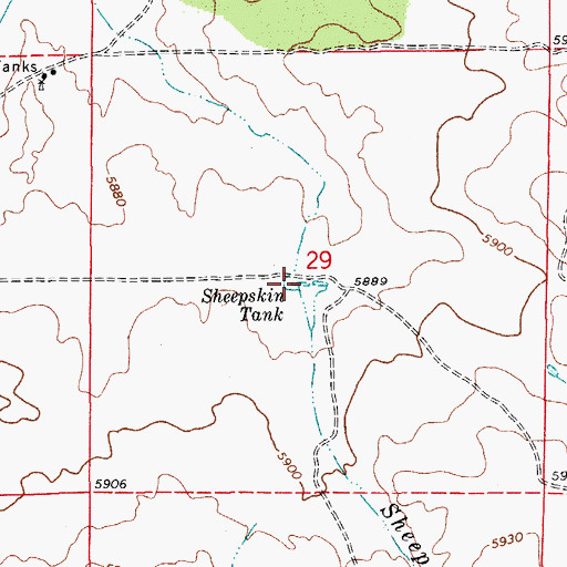 Topographic Map of Sheepskin Tank, AZ