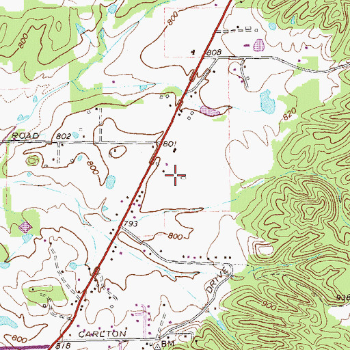 Topographic Map of Rockmart High School, GA