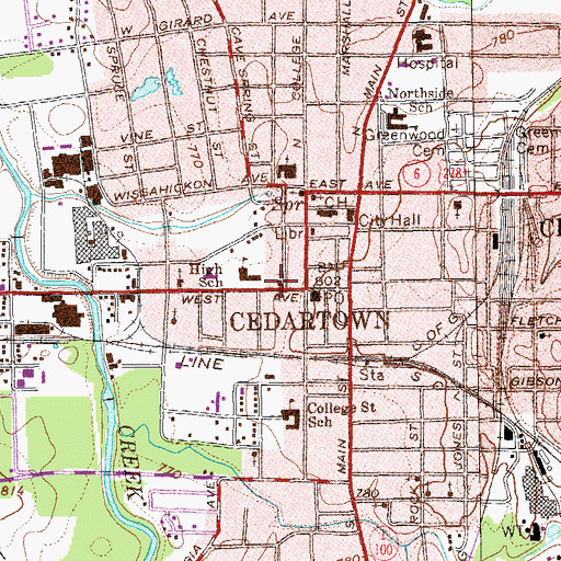 Topographic Map of Saint James Episcopal Church, GA
