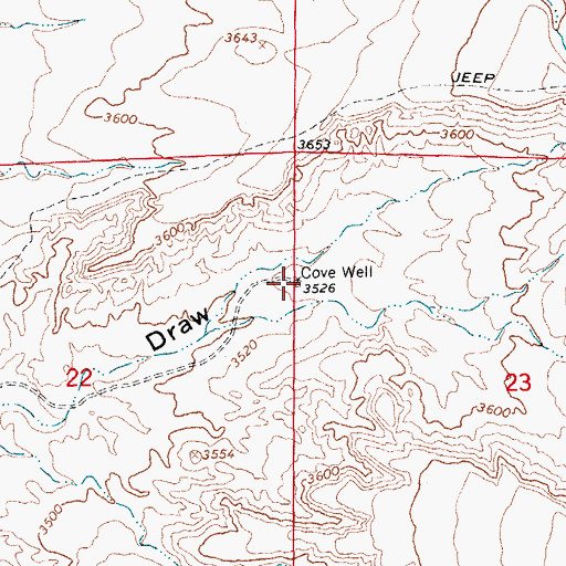 Topographic Map of Cove Well, AZ
