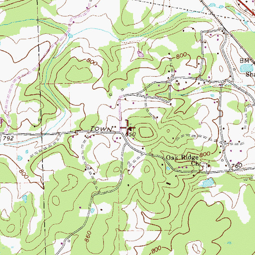 Topographic Map of West Aragon Church, GA