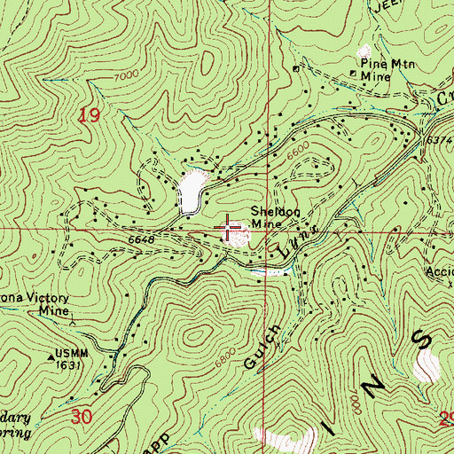 Topographic Map of Sheldon Mine, AZ