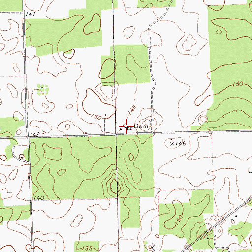 Topographic Map of Freewill Church, GA
