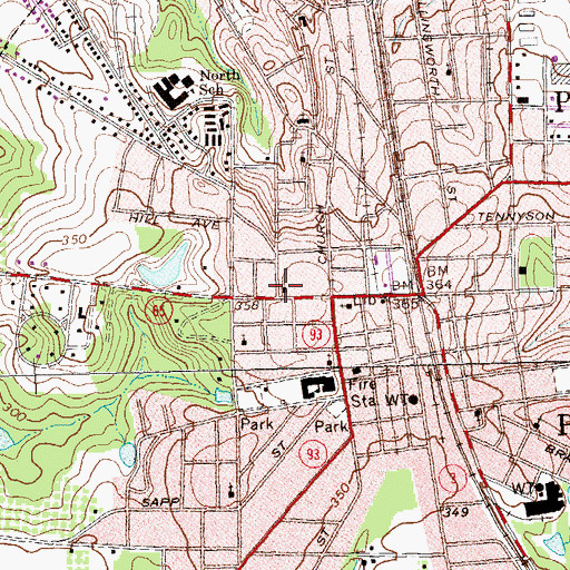 Topographic Map of Hand Memorial Methodist Episcopal Church South, GA
