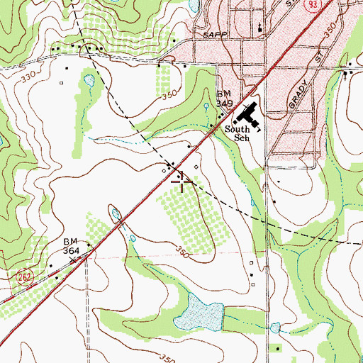 Topographic Map of Pelham High School, GA