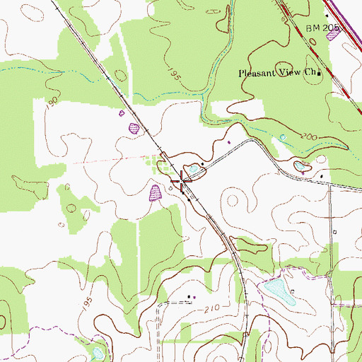 Topographic Map of Petty (historical), GA