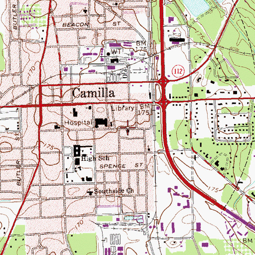 Topographic Map of Saint Peters African Methodist Episcopal Church, GA