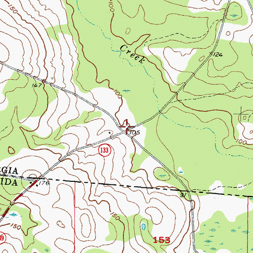 Topographic Map of Aucilla (historical), GA