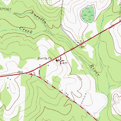 Topographic Map of Aucilla Cemetery, GA
