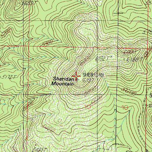 Topographic Map of Sheridan Mountain, AZ