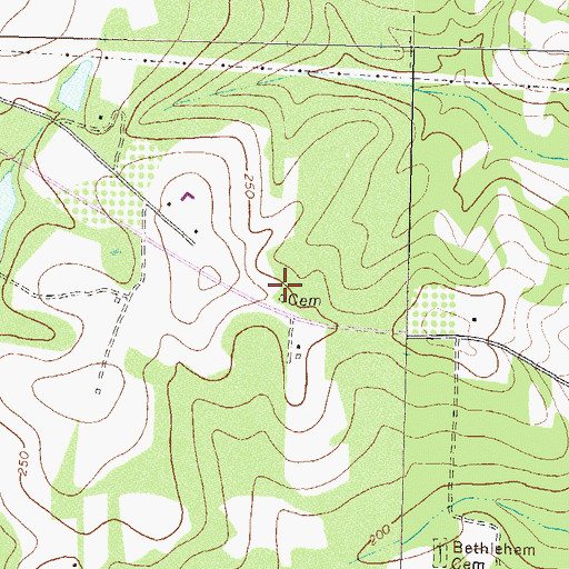 Topographic Map of Benton Cemetery, GA