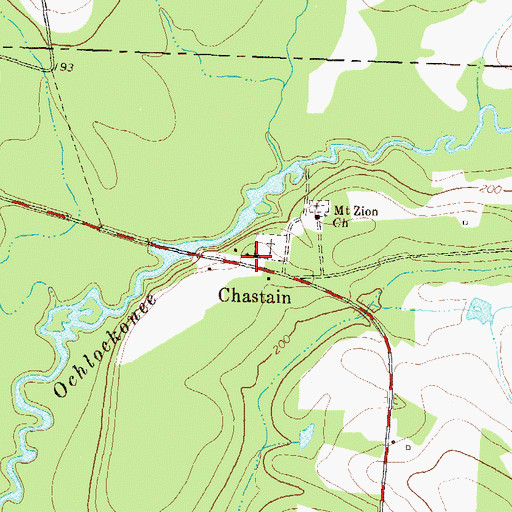 Topographic Map of Big Ochlocknee Church, GA