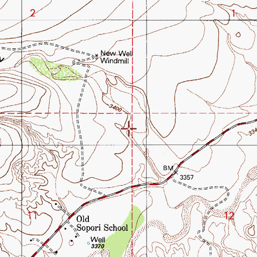 Topographic Map of Sheriffs Draw, AZ