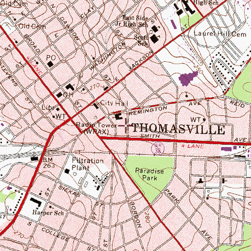 Topographic Map of Bnai Israel Synagogue, GA