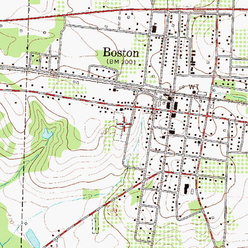 Topographic Map of Boston City Cemetery, GA
