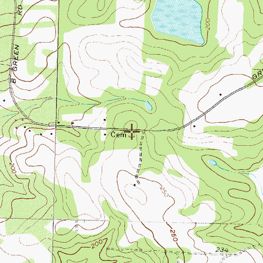Topographic Map of Carr Cemetery, GA