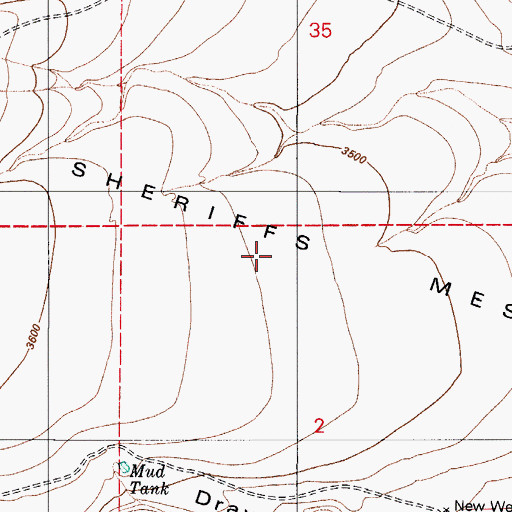 Topographic Map of Sheriffs Mesa, AZ