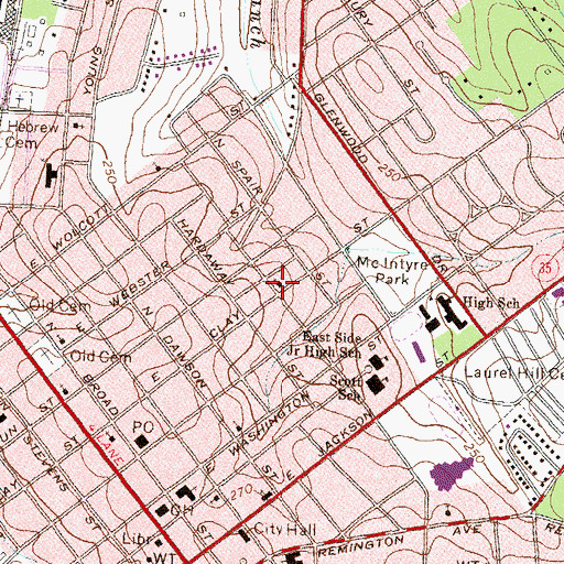 Topographic Map of Church of Christ, GA